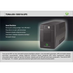 UPS-UYGAR ENERJI TUNA 650VA KESİNTİSİZ GÜÇ KAYNAĞI UPS-UYGAR ENERJI TUNA 650VA KESİNTİSİZ GÜÇ KAYNAĞI