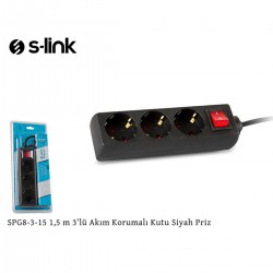 S-LİNK SPG8-3-15 1,5M 3 LÜ AKIM KORUMA KUTU PRİZ S-LİNK SPG8-3-15 1,5M 3 LÜ AKIM KORUMA KUTU PRİZ