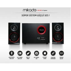 Mikado MD-19BT 2+1 Usb+SD+Fm Destekli Multimedia Siyah