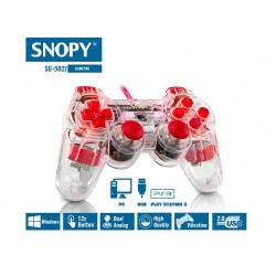 Snopy SG-502J USB/PC/PS3 Double Shock Şeffaf Joypad